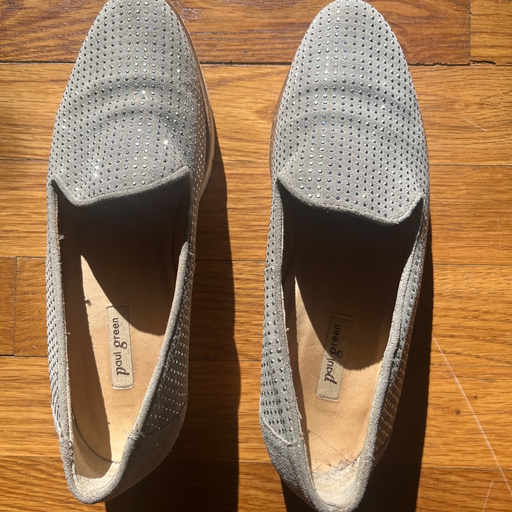 Paul Green Gray Studded Women's Loafers